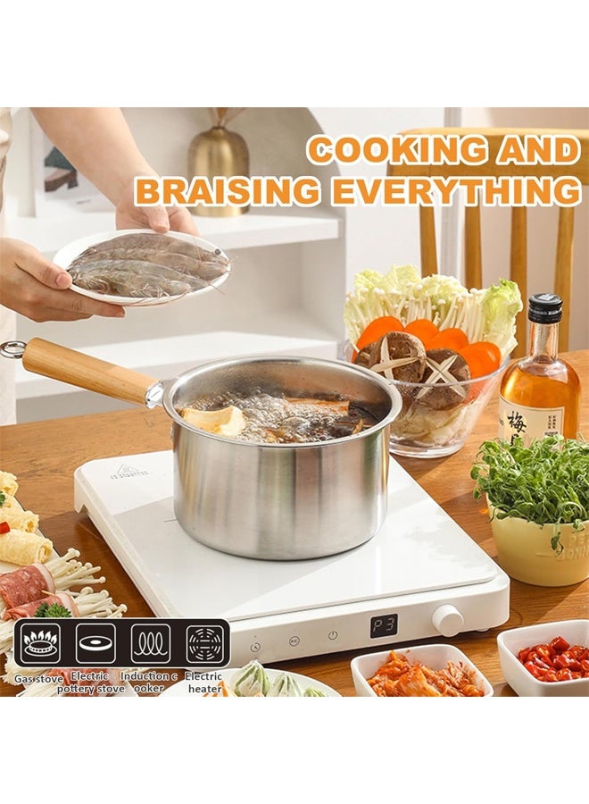 HQ-GAMING Deep Fryer Pot Stainless Steel Frying Pan with Strainer Basket and Handle Oil Strainer Pot with Clip Food Cooking Pot With Lid Deep Fry Pan for Home Use Stovetop Fryer for Frying Fish Shrimp Chicken and Fries - Image 4